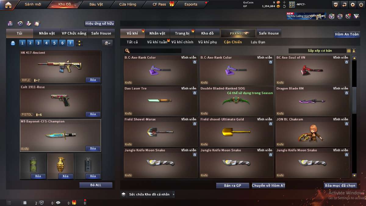 shop acc cf uy tin gia re